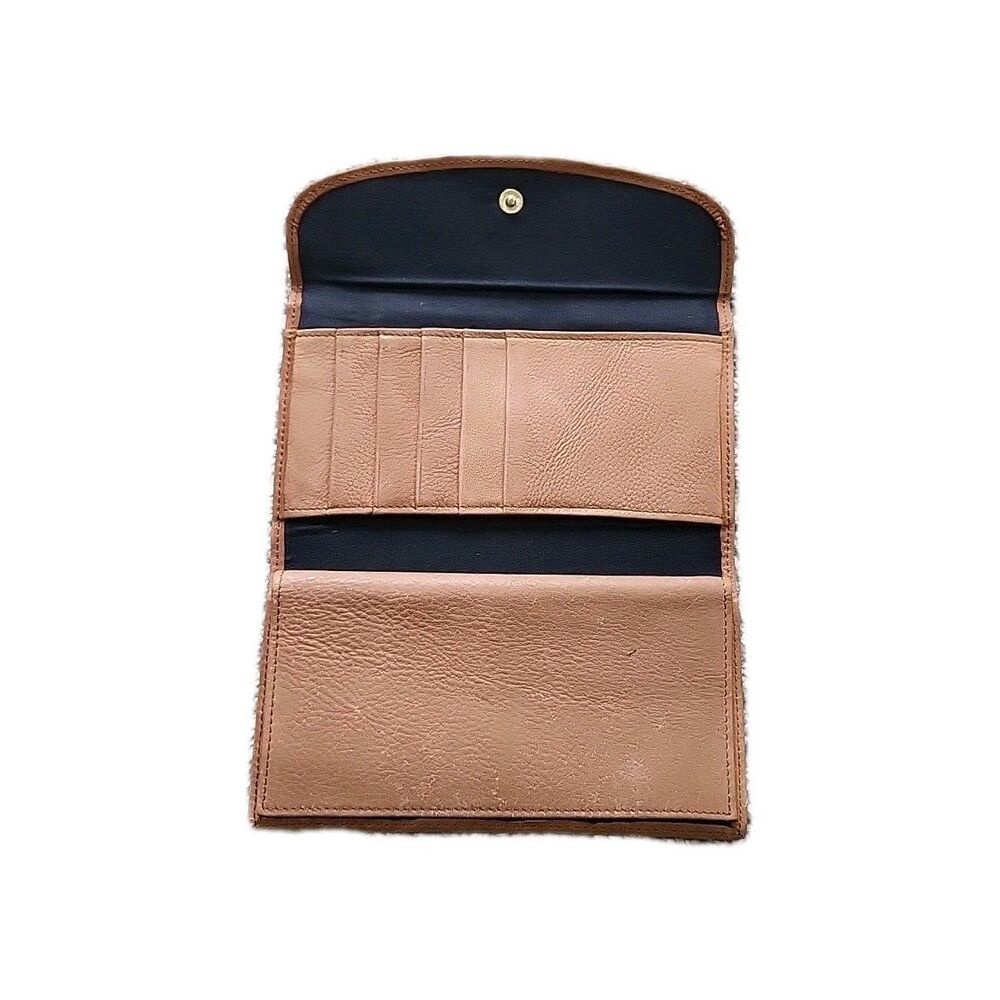 Vintage Wilson’s Genuine Leather Tri-fold Women’s Tan Brown Wallet EUC